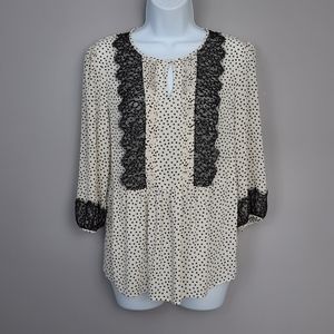 Boden Cream and Black Polka Dot Blouse